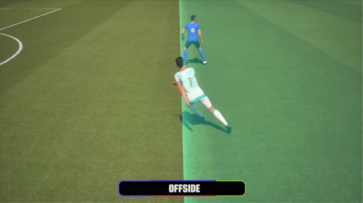 Offside automatizado en un partido de fútbol